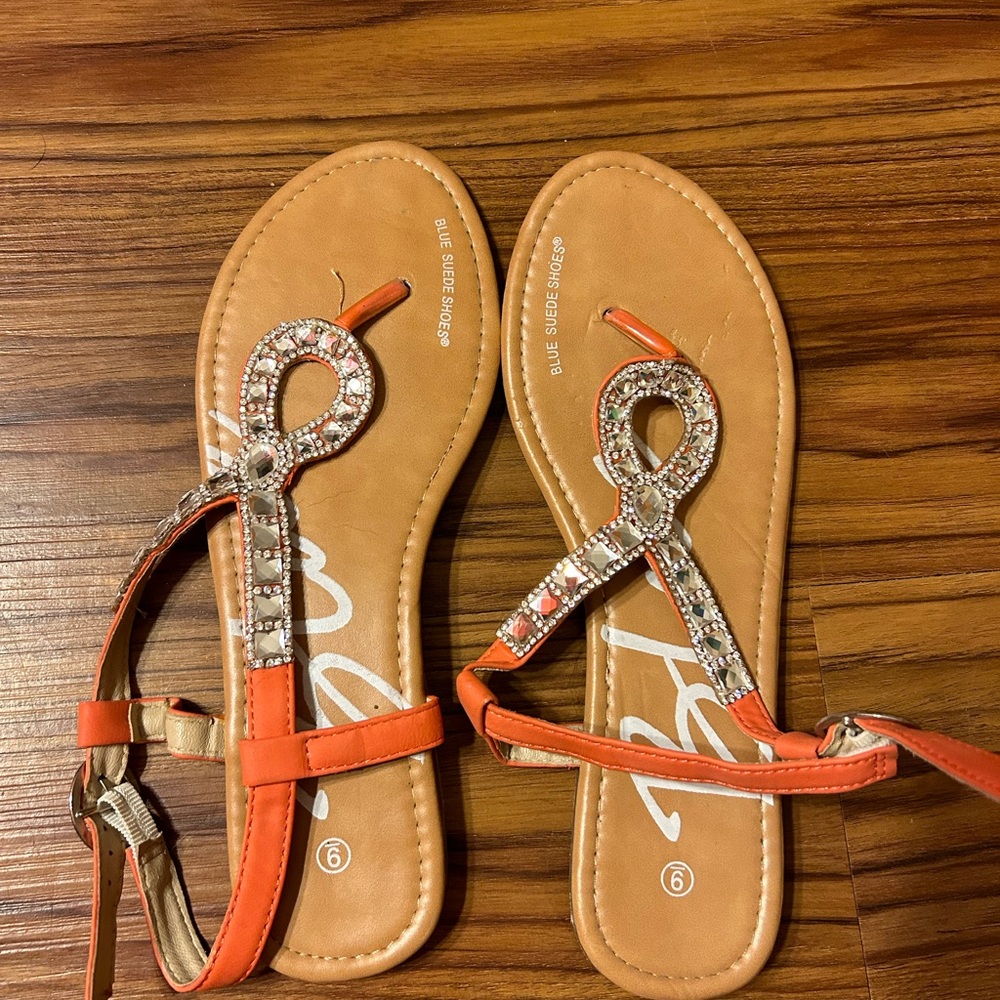 Sandals size 9 Blue Suede Shoes brand